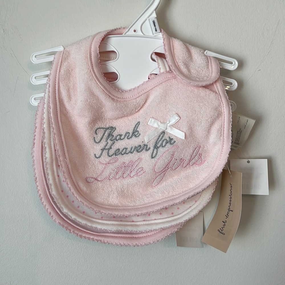 Newest tags three piece bibs sets by first impressions